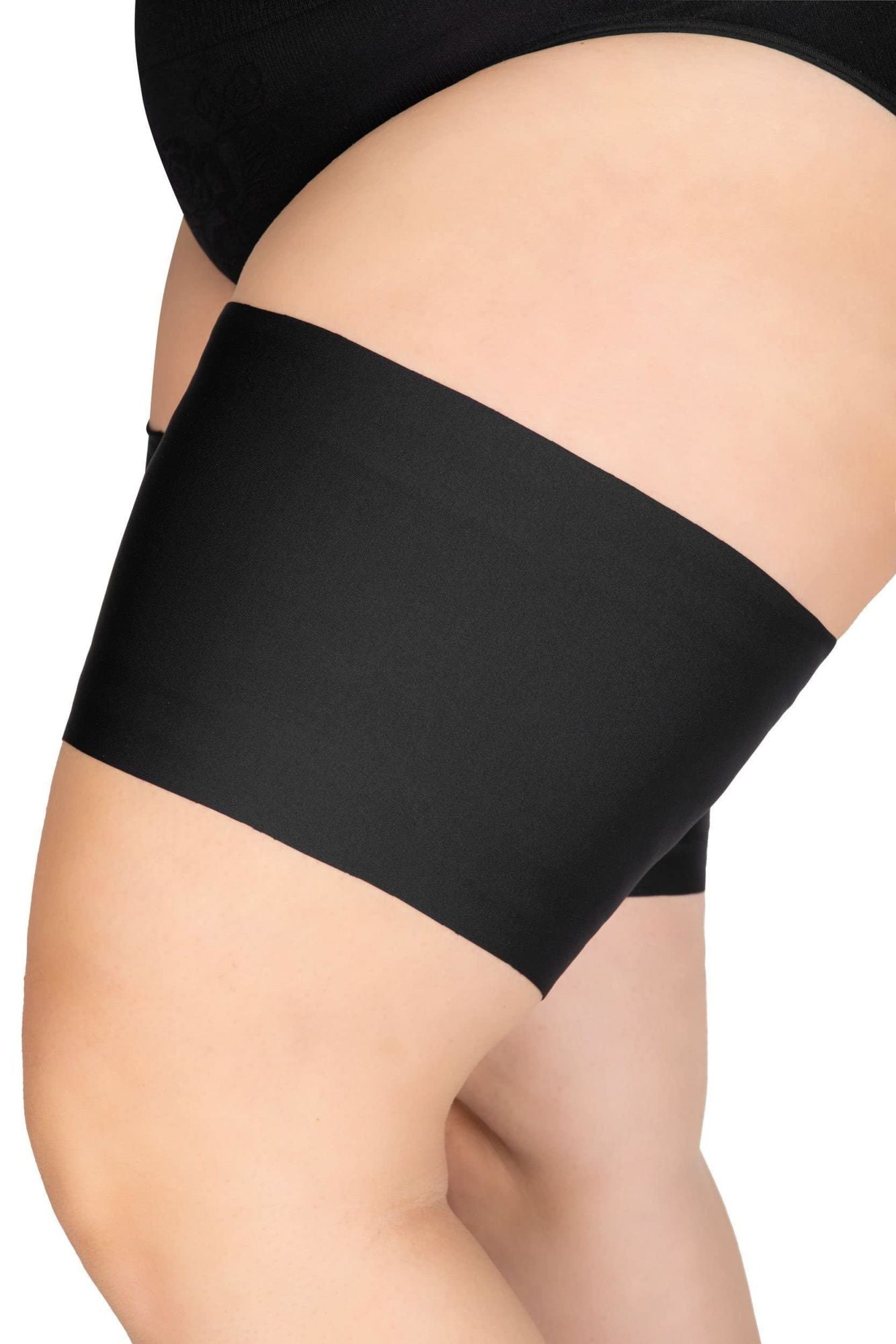 Women Elastic Thigh Bands Anti Chafing Small Size Nero Color Prevent Thigh Rubbing Satin Lined Protector Anti Slip Silicone