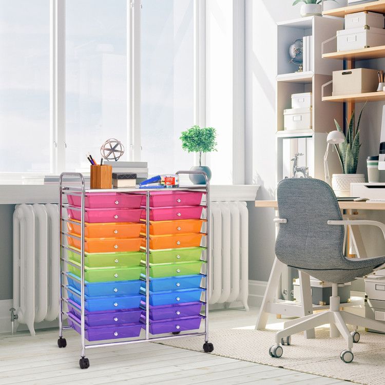 20 Drawers Rolling Storage Cart Studio Organizer