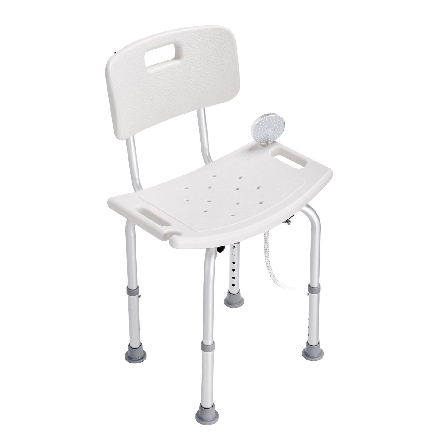 VEVOR Shower Chair, Shower Seat with Back, Adjustable Height Shower Stool, Shower Chair for Inside Shower Bathtub, Non-slip Bathroom Bench Bath Chair for Elderly Disabled Handicap, 350 lbs Capacity