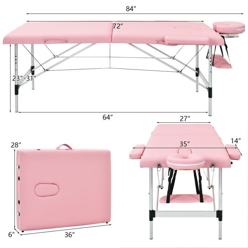 Portable Massage Table Adjustable Facial Salon Spa Bed