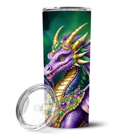 Dragon King of Mardi Gras Stainless Steel Skinny Tumbler Vacuum Double Walled Reusable Insulated Tumbler Travel Cup for Coffee Cocktails Gift with Lid, 20 oz