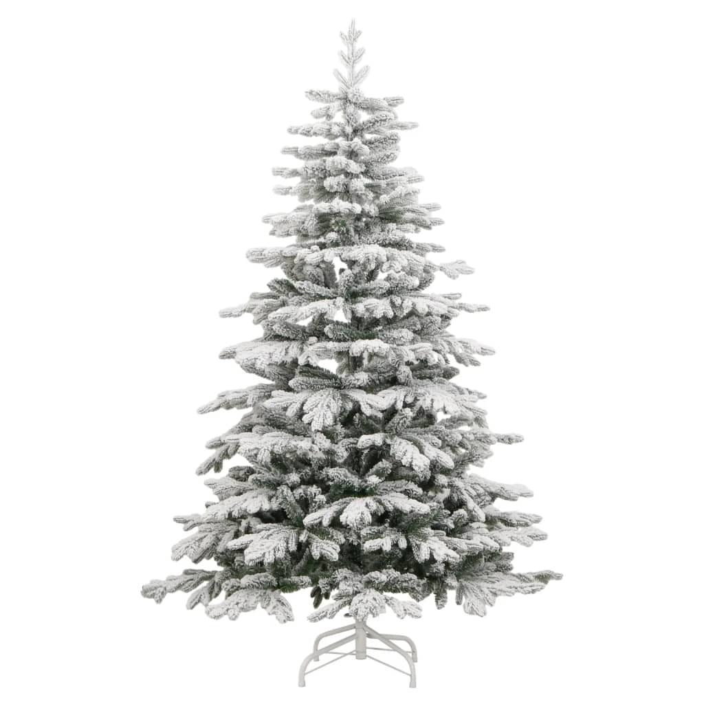 Artificial Hinged Christmas Tree 300 LEDs & Flocked Snow 82.7"