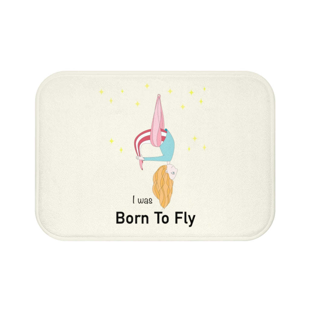 Aerial Yoga Enthusiast Born to Fly Bath Mat