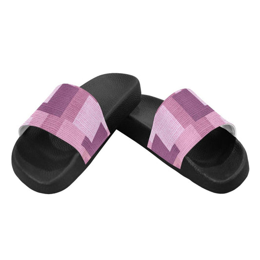 Flip-Flop Sandals, Pink And Purple Block Style Womens Slides