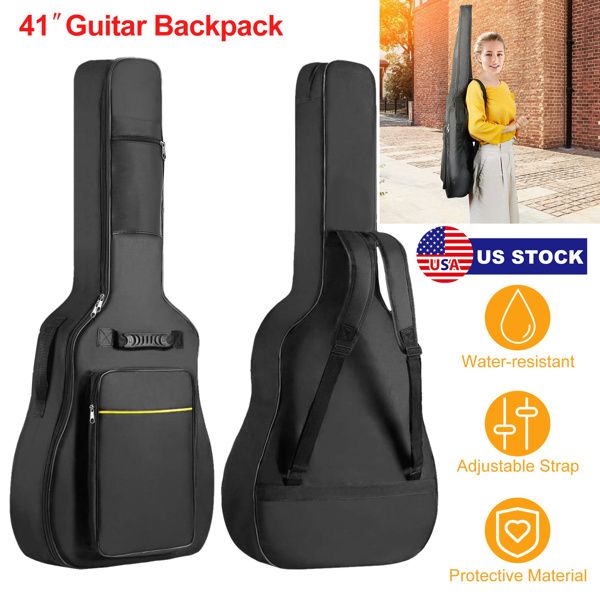 41' Guitar Backpack Adjustable Shoulder Strap Water-resistant Guitar Carry Bag 5mm Thick Padded Protective Acoustic Guitar Bag