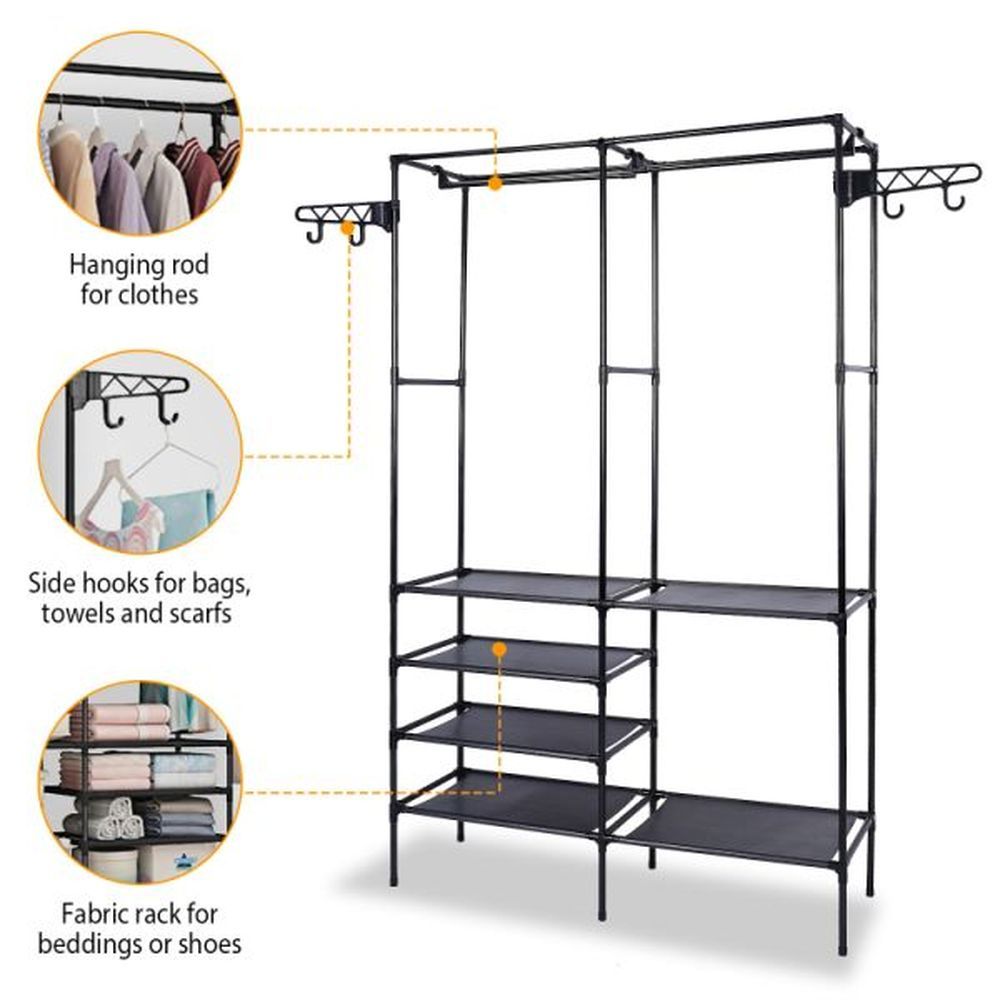 Metal clothes hanger, shoe and clothing sorting rack, independent multifunctional wardrobe