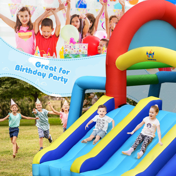 Inflatable Jumping Castle Bounce House with Dual Slides without Blower