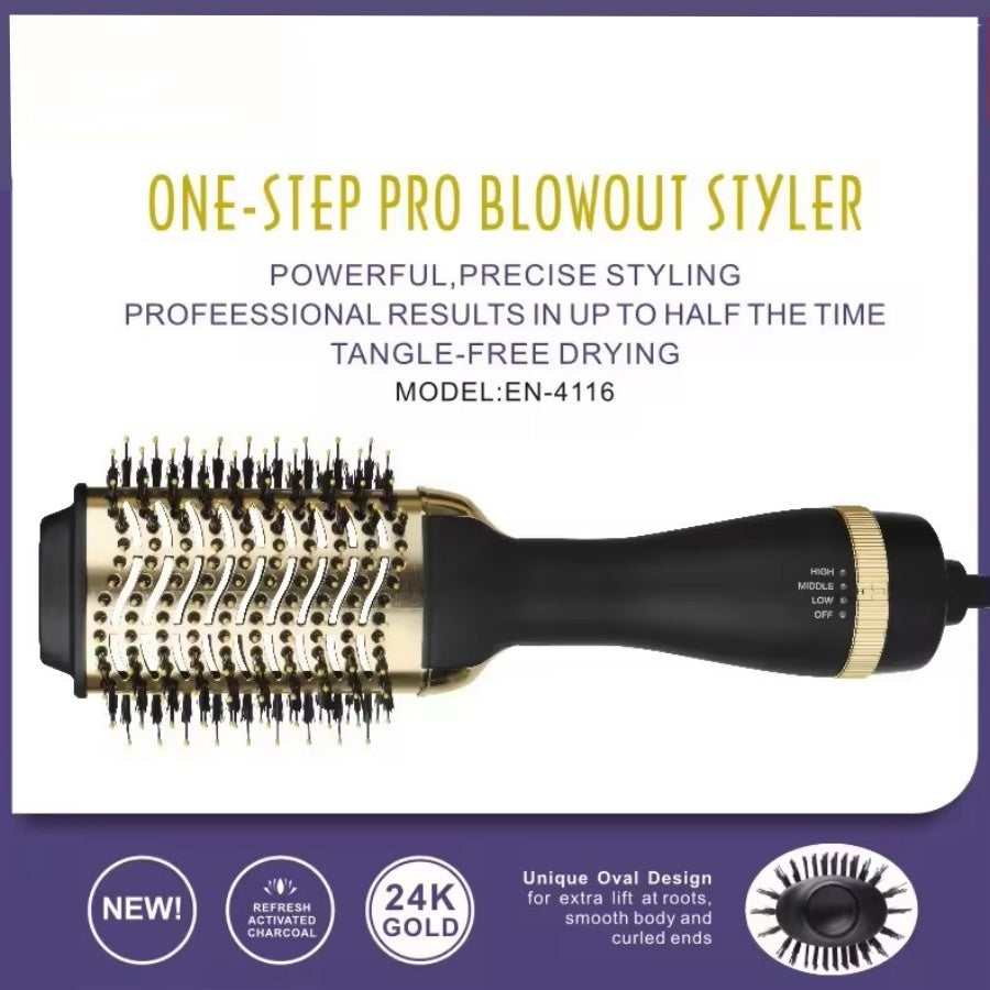 One Step Hair Dryer and Volumiser 1000W Blow Dryer Brush Hot Air Styling Brush Professional Hair Straightener Curler Travel Friendly Heated Hairbrush with Free Gift