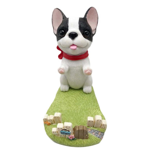 Cute Resin Dog Mobile Phone Support Stand Car Number Plate French Bulldog Cartoon Business Card Holder