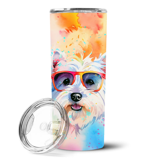 Westie Hippie Dawg Stainless Steel Skinny Tumbler Vacuum Double Walled Reusable Insulated Tumbler Travel Cup for Coffee Cocktails Gift with Lid, 20 oz