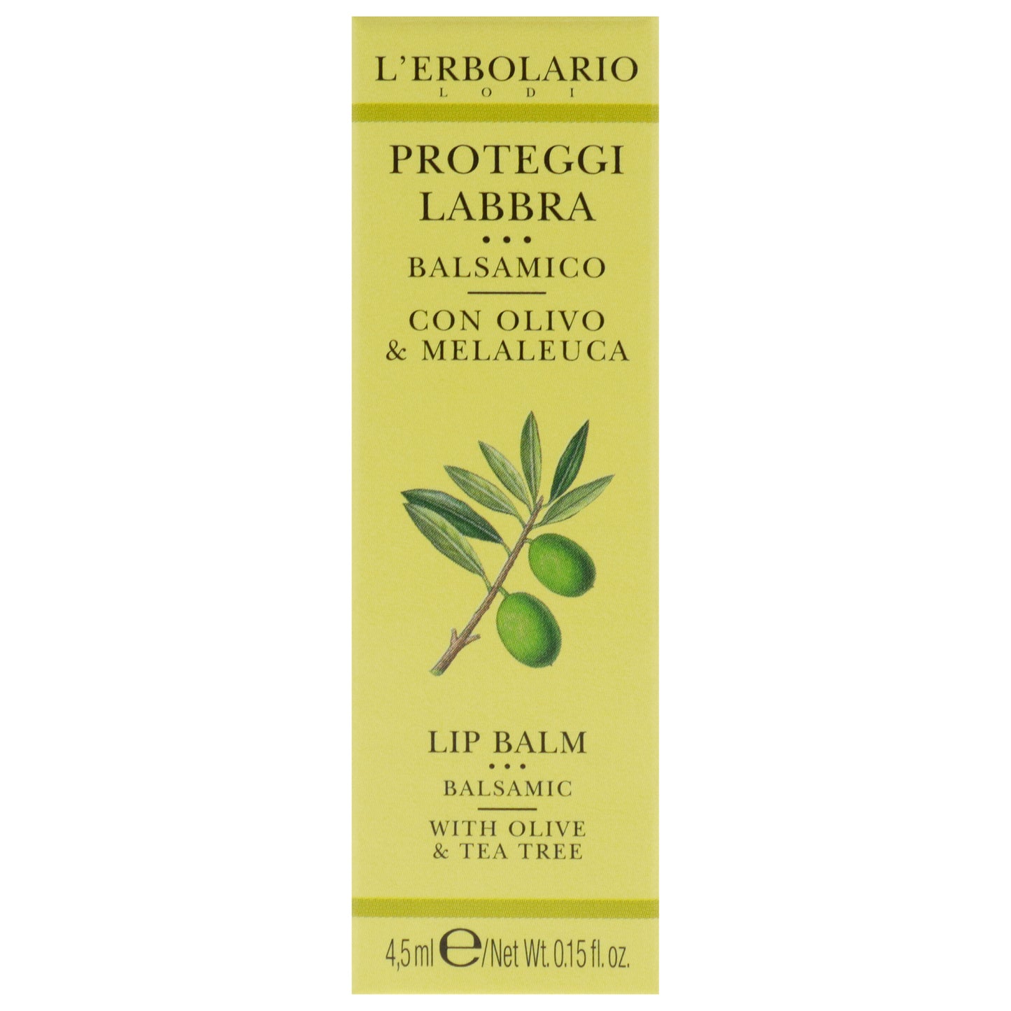 Lip Balm - Olive and Tea Tree by LErbolario for Unisex - 0.15 oz Lip Balm