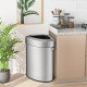 60L Stainless Corner Steel Trash Bin with Lid and Anti-slip Bottom