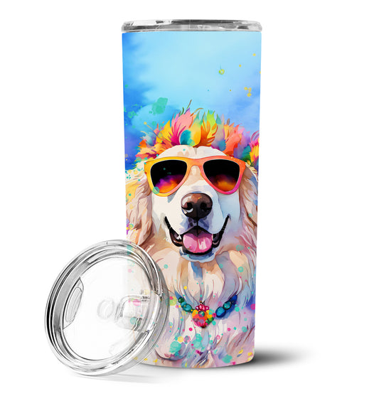 Great Pyrenees Hippie Dawg Stainless Steel Skinny Tumbler Vacuum Double Walled Reusable Insulated Tumbler Travel Cup for Coffee Cocktails Gift with Lid, 20 oz