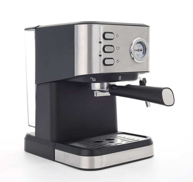 capsule + coffee powder + milk foam three-in-1 coffee machine.  20Bar extract American / cappuccino and other espresso, 1 cup / 2 cup instrument value + mechanical button dual-mode control