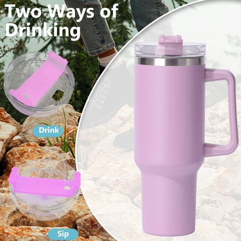 Vacuum Mug 40oz Insulated Mug with Lid & Straw