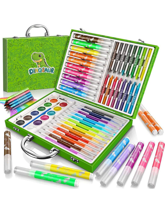 Dinosaur Art Box-Dinosaur art kits are included in this portable, high-quality box. The nice and fun cover attracts kids and inspires them to get their hands dirty. Every child is a little artist!