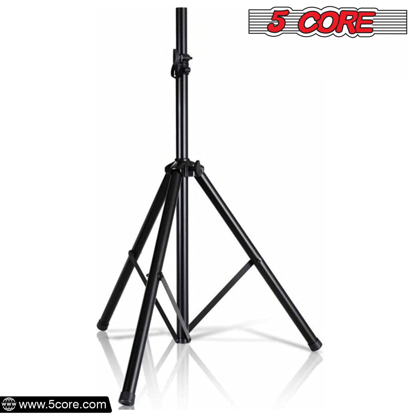 5 Core Speaker Stand Tripod Pair Tall Height Adjustable Heavy Duty DJ Light Floor Stands Universal 35mm Pole Mount PA Studio Monitor Large Subwoofer Support - - SS HD 2PK BLK BAG