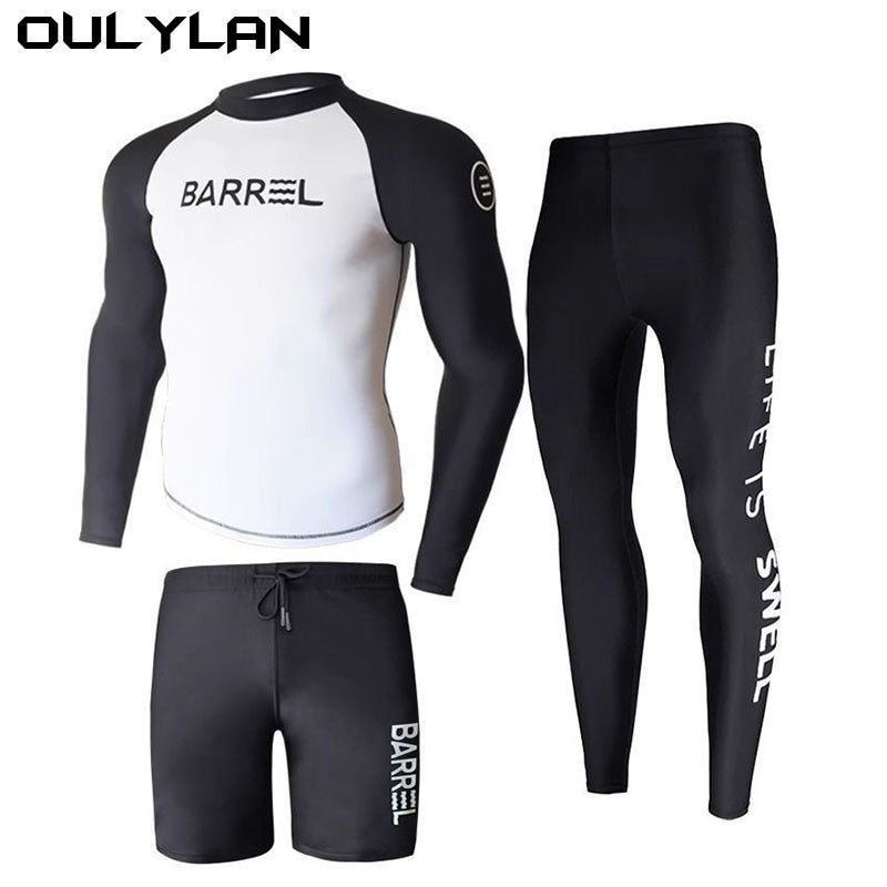 Oulylan Men Swimsuit Diving Suit Long Sleeve Quick Drying Wetsuit Summer Sun Protection Spearfishing Swim Surfing Training Suits