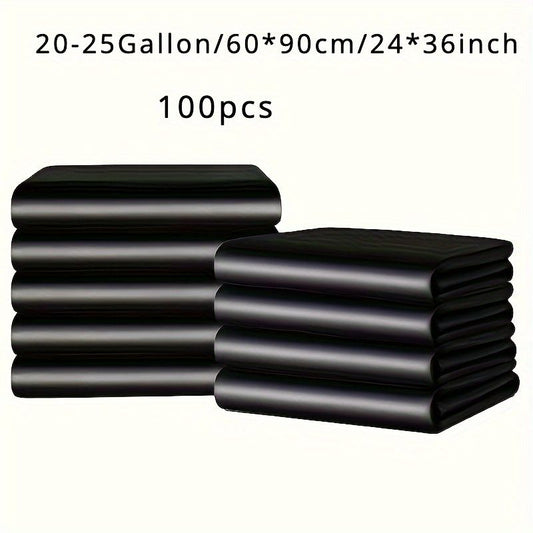 Multiple large heavy-duty tank liners - black plastic garbage bags for lawns, leaves, contractors, yards, and outdoor use