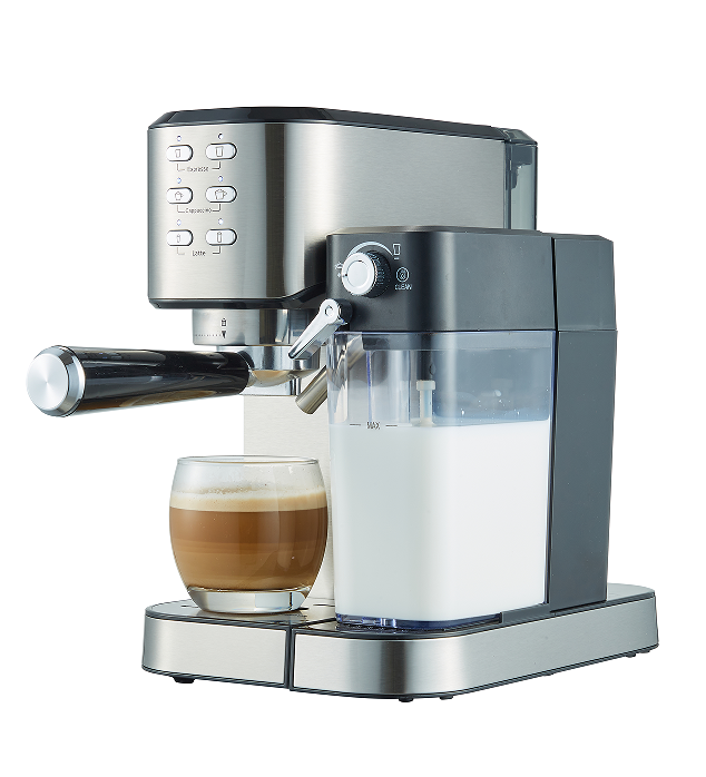 capsule + coffee powder + milk foam 3 in 1 coffee maker.  20Bar extraction French drip / mocha and other Italian espresso, 1 cup / 2 cup mechanical keys, power 1350W, steam type