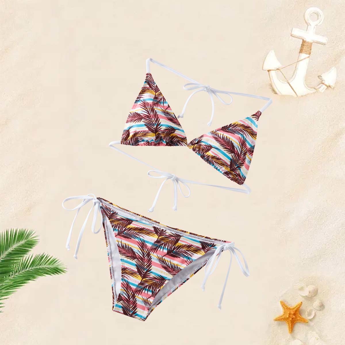 Two Pieces,Adult Women,Sexy Spaghetti String Bikini Top And Bottom,SummerVacation,Swimming,Spa,Surfing,Bathing,Swimming Pool