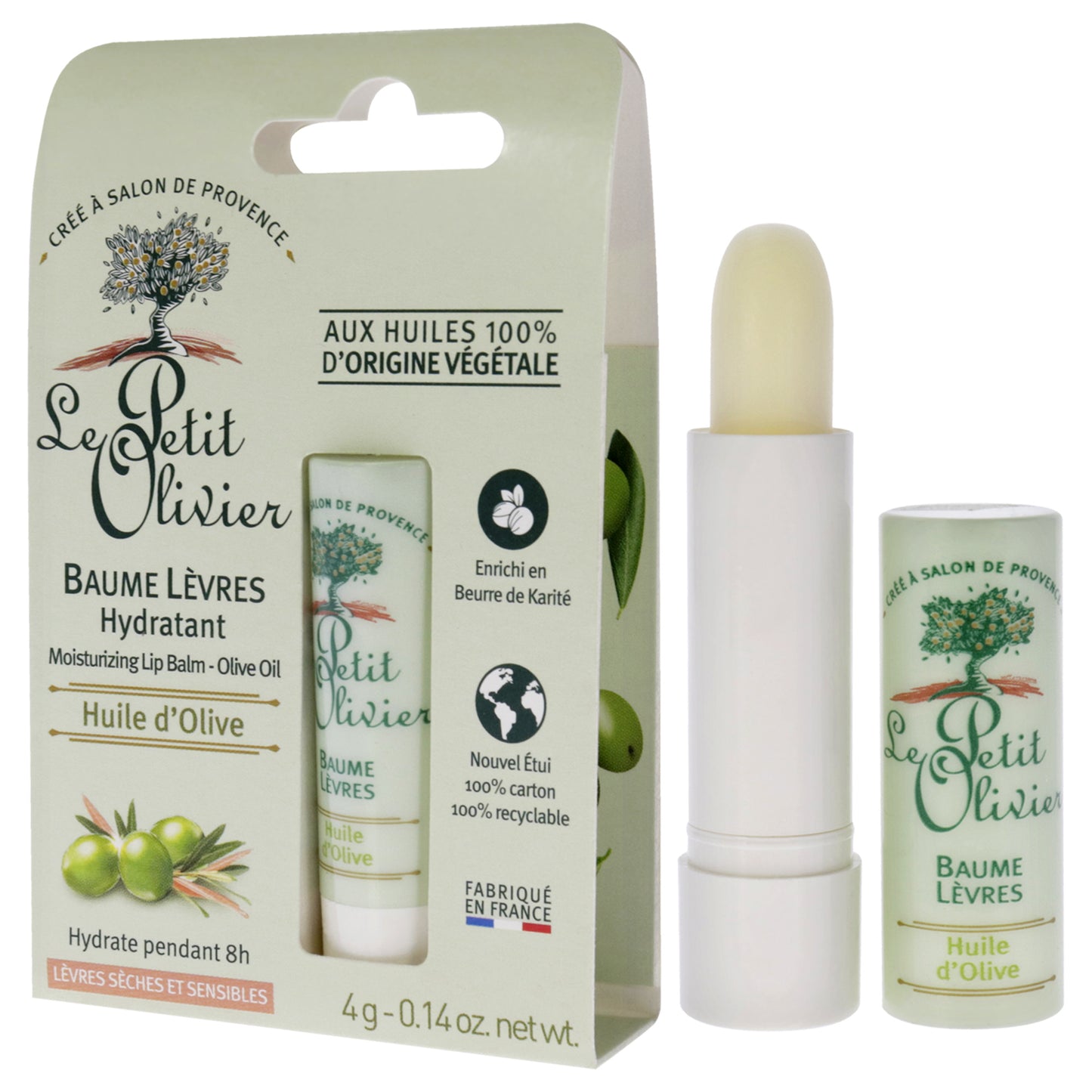 Moisturizing Lip Balm - Olive Oil by Le Petit Olivier for Women - 0.14 oz Lip Balm