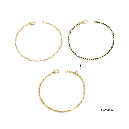 Elegant Gold Chain Link Bracelet Set -  Stylish and Versatile Jewelry for Women