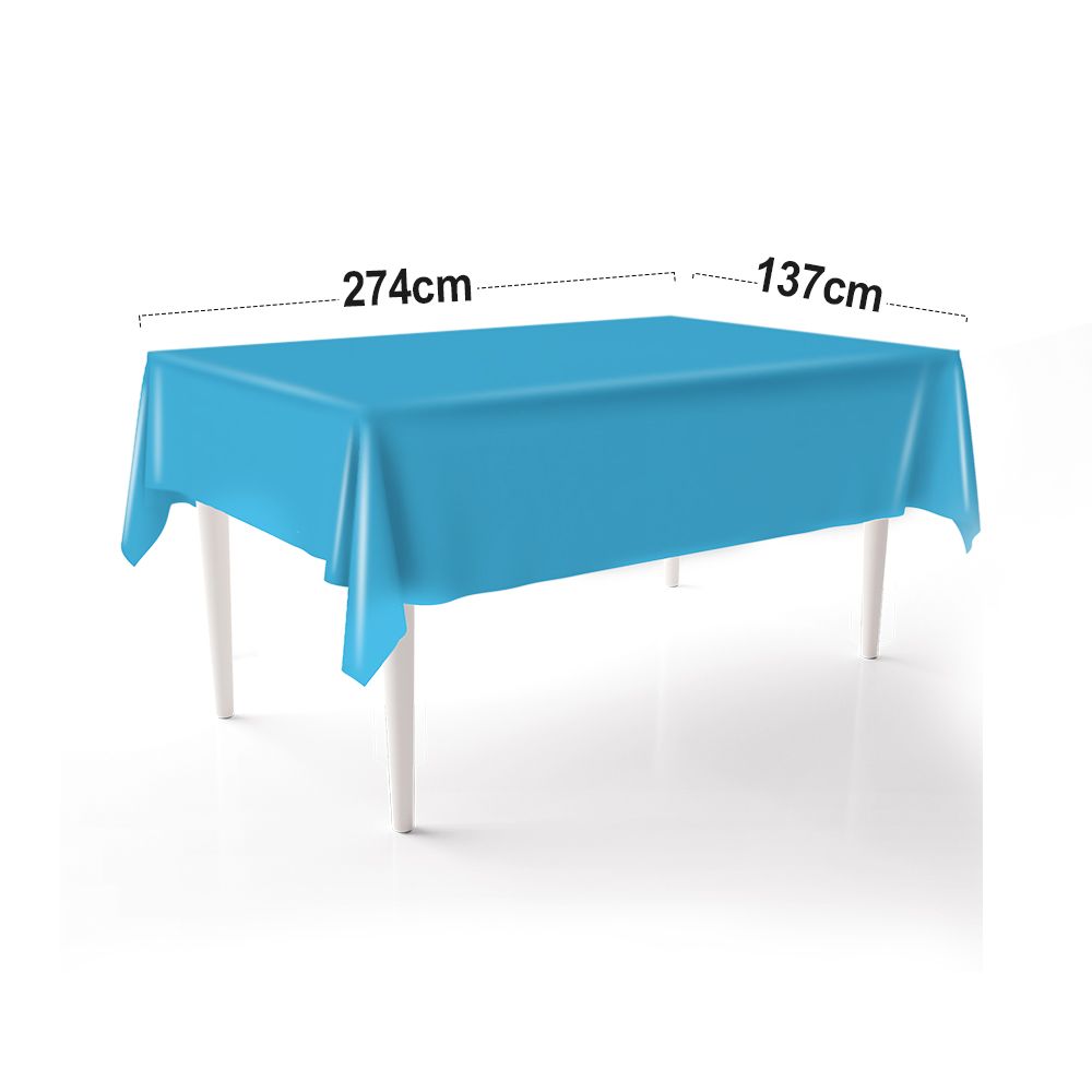 12 Pack Light Blue Tablecloths Disposable Tablecloths Light Blue Table Cloths for Parties Birthdays Graduations Restaurants Weddings Picnics137*274cm