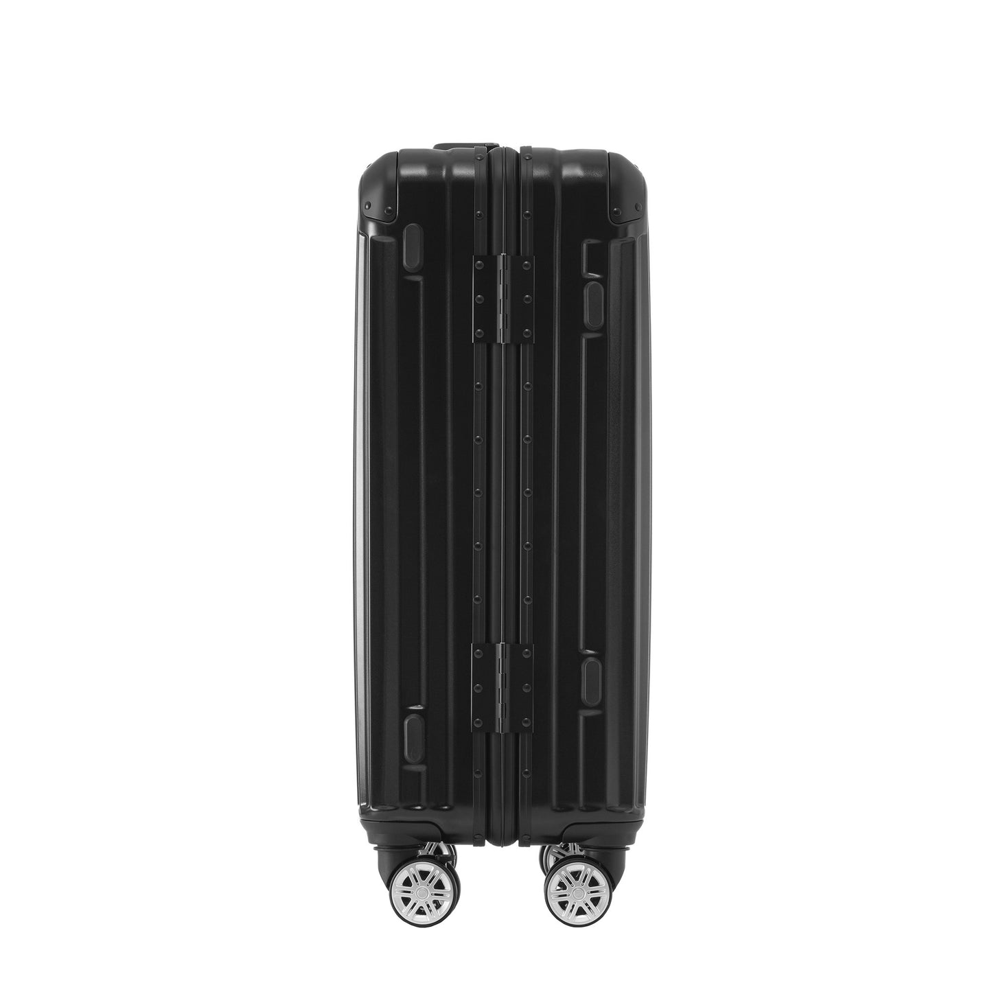 1pc 24in Aluminum Frame Luggage with USB port, Vacation Carry-On Suitcase with Spinner Wheels and TSA Lock, Travel Trolley Case For Short Business Trips, Beach Holidays, black