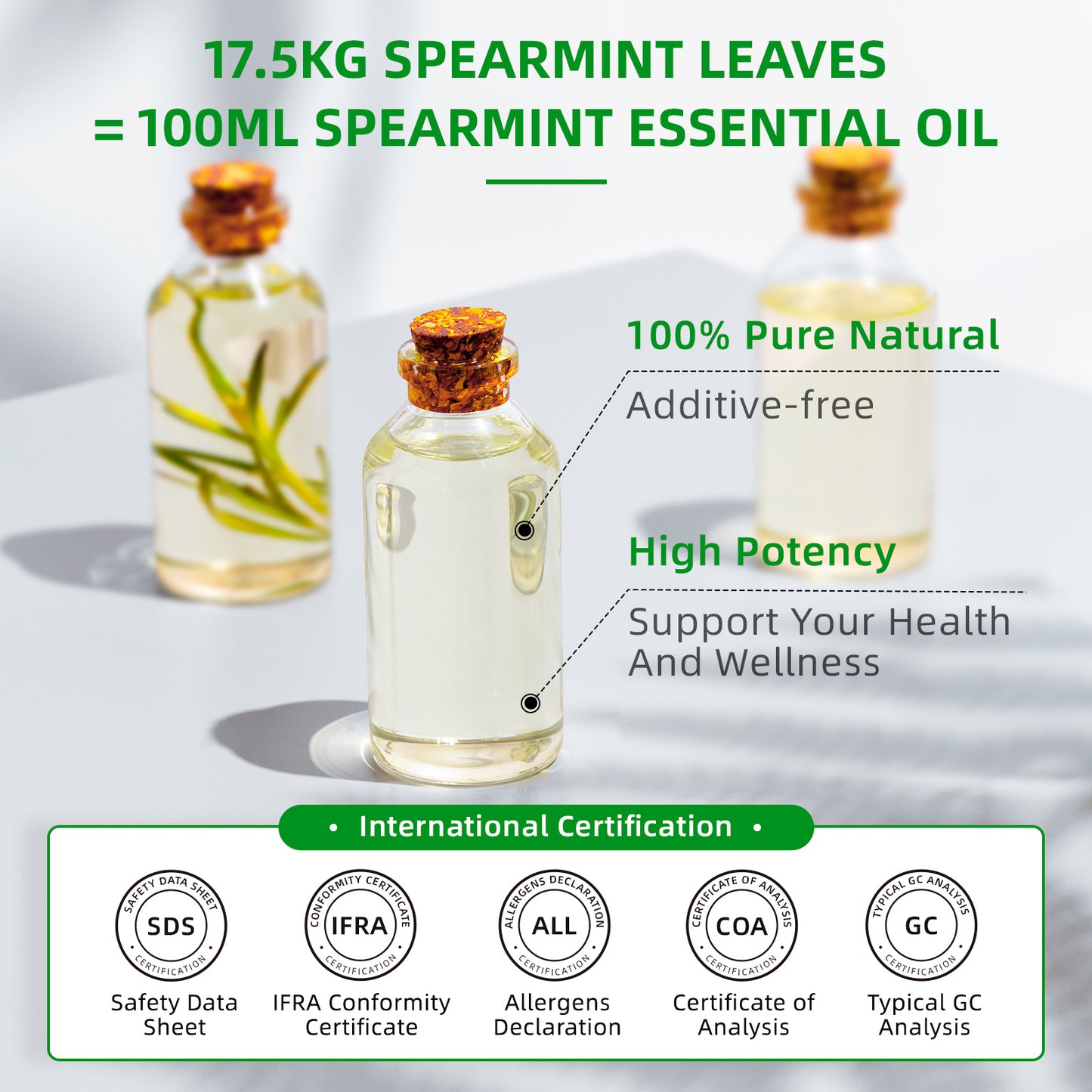 HIQILI Spearmint Vanilla Rose Cinnamon Lemon Essential Oils,100ML Pure Oil for Diffuser, Humidifier, Massage Muscle Relief Bath