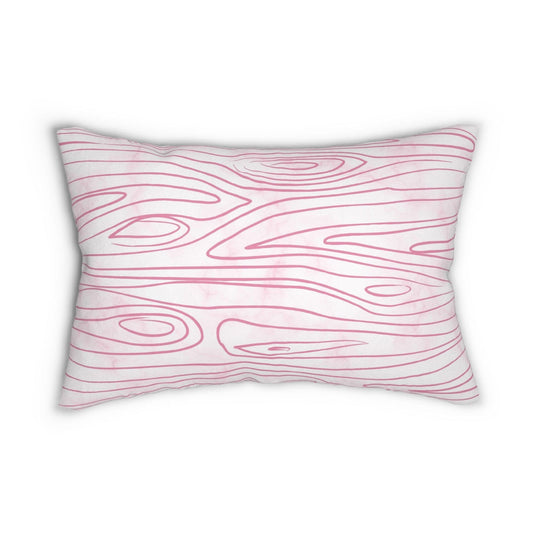 Decorative Lumbar Throw Pillow - Pink Line Art Sketch Print