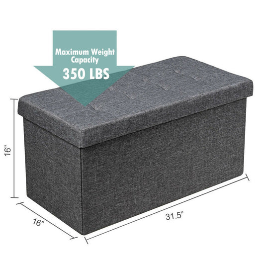 31.5 Inch Storage Ottoman Footrest with Removable Storage Bin