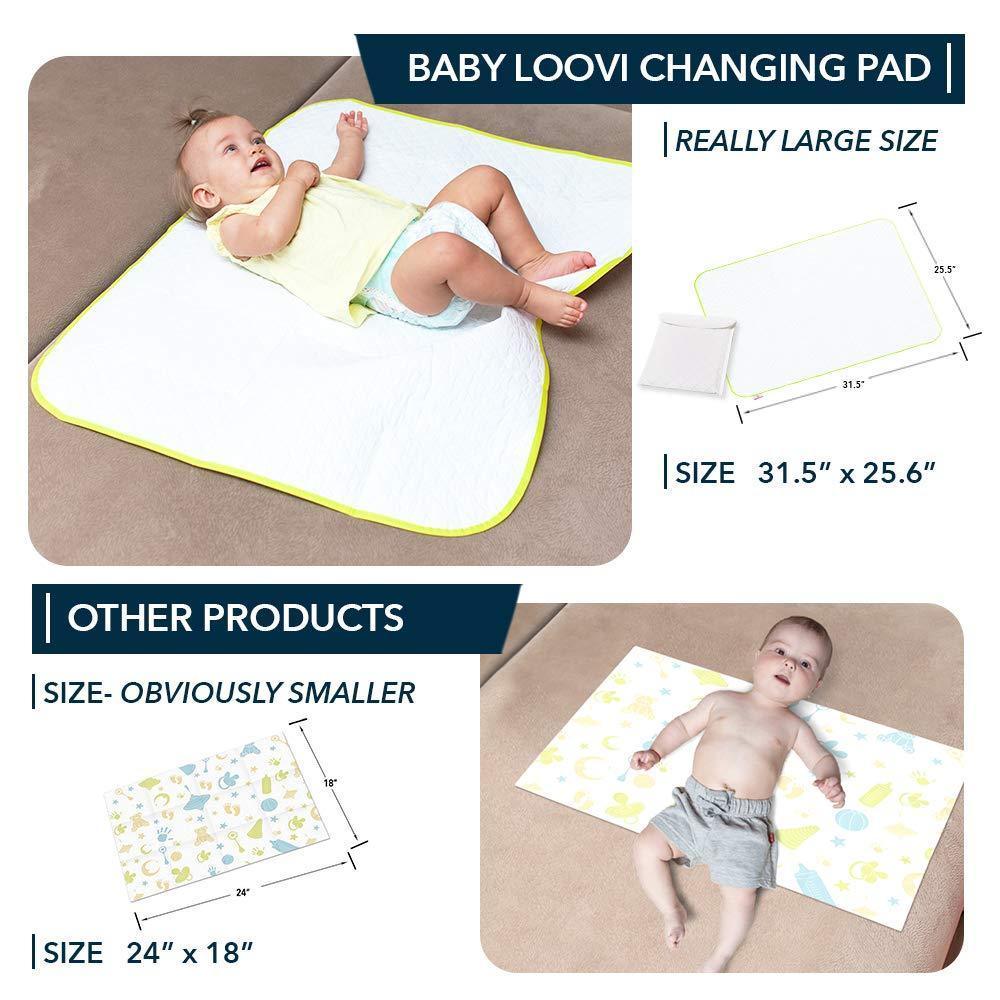 Portable Changing Pad for Home Travel Biggest Reusable Waterproof Changing Mat Extra Large Size 25.5 x 31.5 inch Reinforced Double Seams