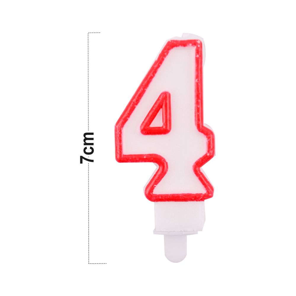 Number 4 Birthday Candle 3D Number Happy Birthday Cake Candles for Birthday Party Wedding Decoration Reunions Theme Party 7cm 24pcs