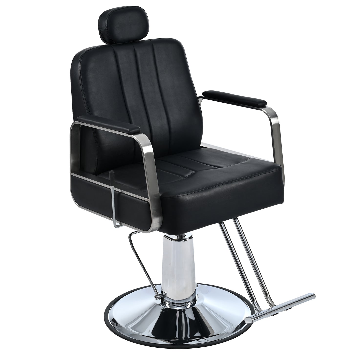 Premium Reclining barber Chair Salon Chair for Hair Stylist with Heavy Duty Hydraulic Pump, 360° Rotation, Tattoo Chair Shampoo Beauty Salon Equipment, Max Load Weight 400 Lbs, Black