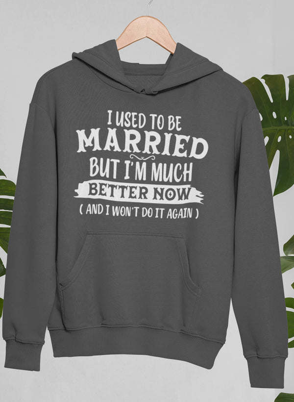 I Used To Be Married But I'm Much Better Now And I Won't Do It Again Hoodie