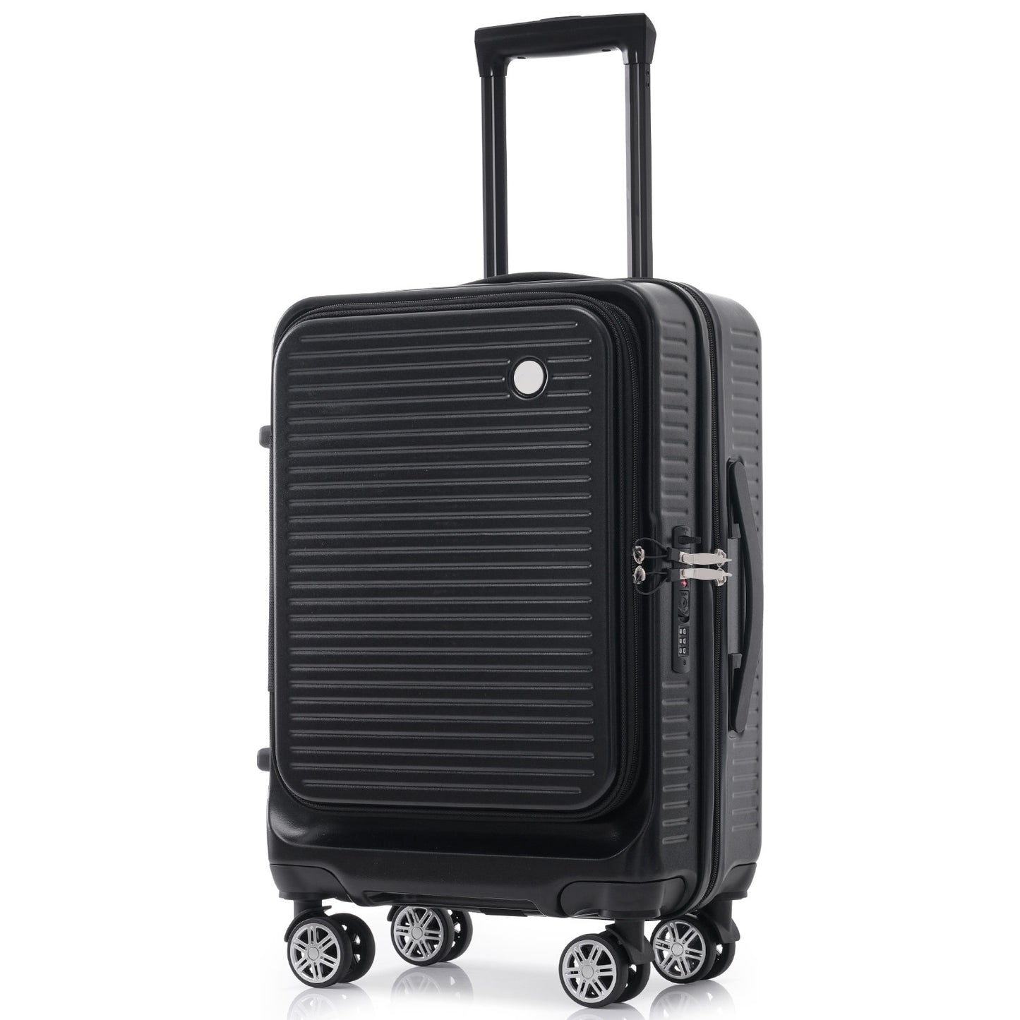 Carry-on Luggage 20 Inch Front Open Luggage Lightweight Suitcase with Front Pocket and USB Port, 1 Portable Carrying Case