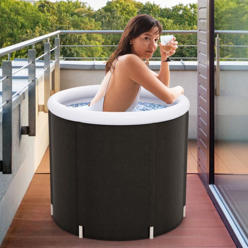 Outdoor Ice Plunge Tub with Lid for Household