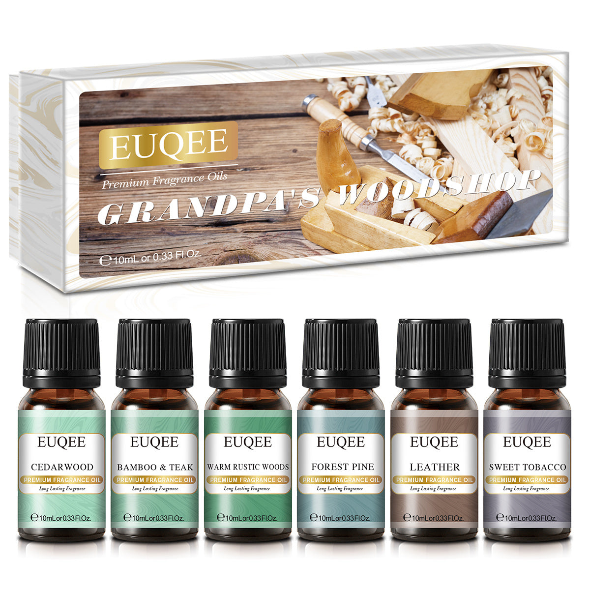 EUQEE 6PCS Fragrance Oil Gift Set For Diffuser Coffee Shop Bakery Harvest Spice Pumpkin Pie Sweet Fruit Aroma Essential Oils