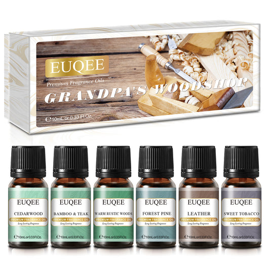 EUQEE 6PCS Fragrance Oil Gift Set For Diffuser Coffee Shop Bakery Harvest Spice Pumpkin Pie Sweet Fruit Aroma Essential Oils