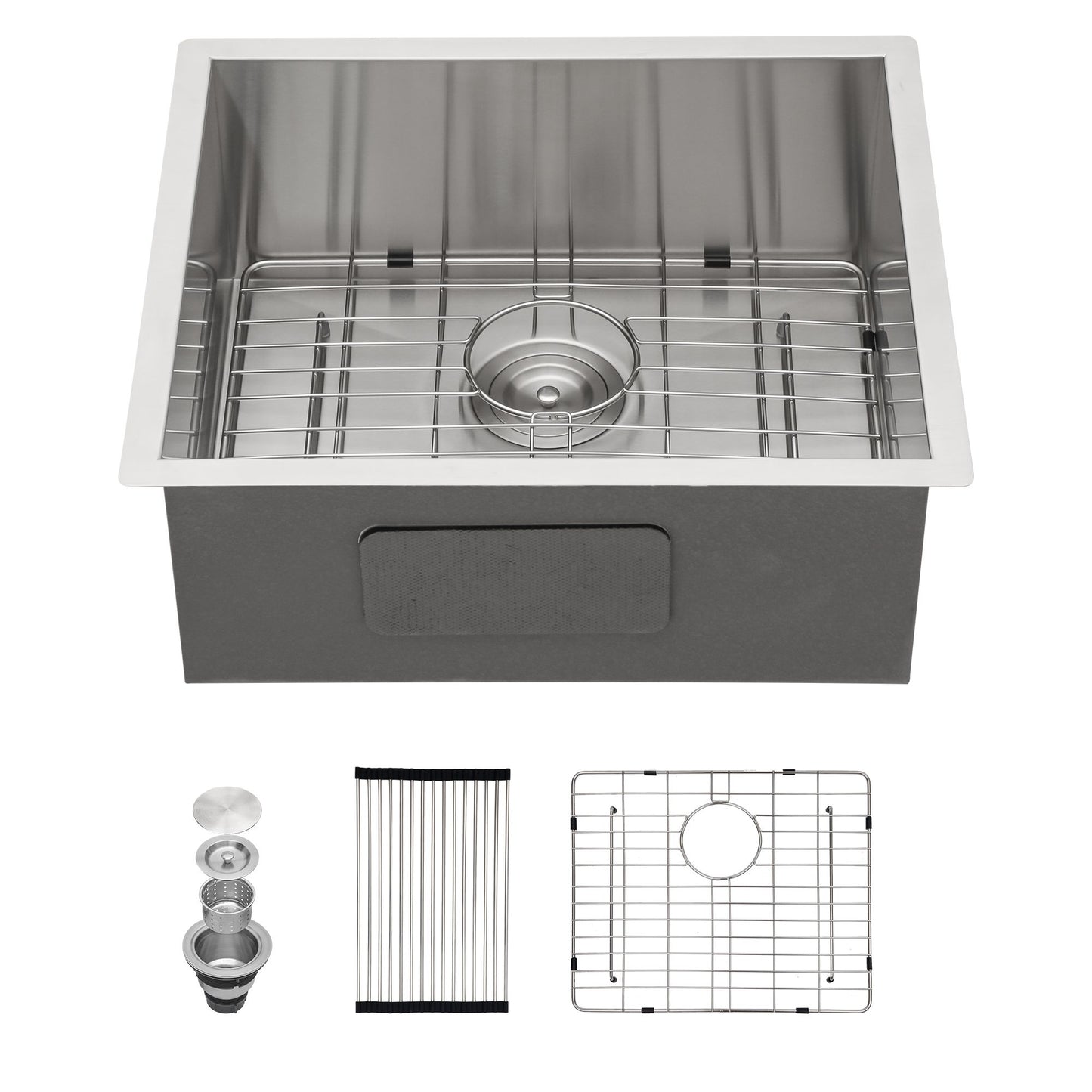 Undermount Sink Stainless Steel 18 Gauge Single Bowl Kitchen Sink Basin with Strainer