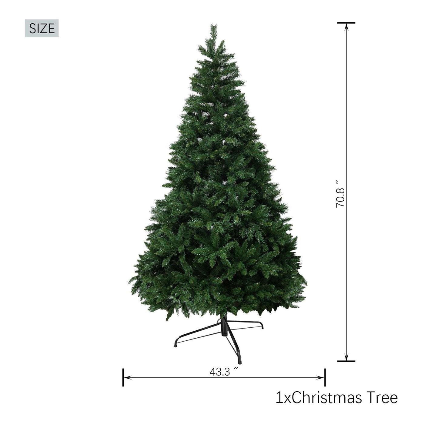 6FT Christmas Tree with 7-layer & 976 branch tips, Premium Flame-Retardant PVC