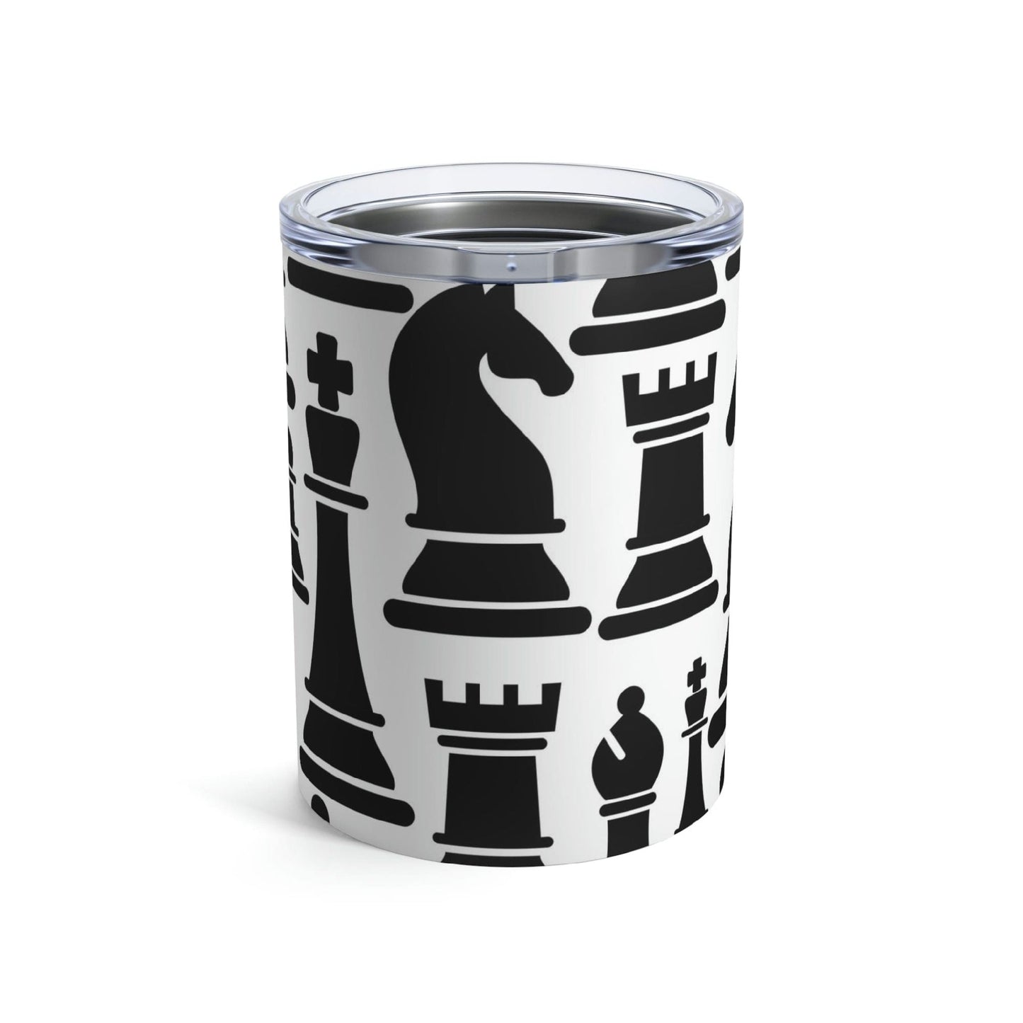 Insulated Tumbler 10oz, Black And White Chess Print