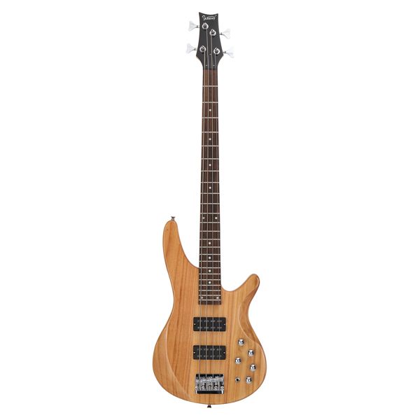 [Do Not Sell on Amazon]Glarry 44 Inch GIB 4 String H-H Pickup Laurel Wood Fingerboard Electric Bass Guitar with Bag and other Accessories Burlywood