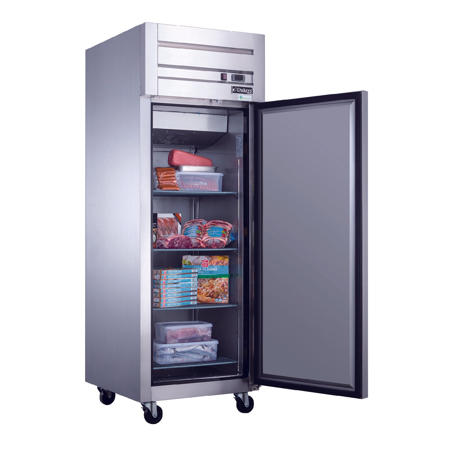 Dukers Commercial Single Door Upright Reach-in Freezer in Stainless Steel 18.31cu.ft.