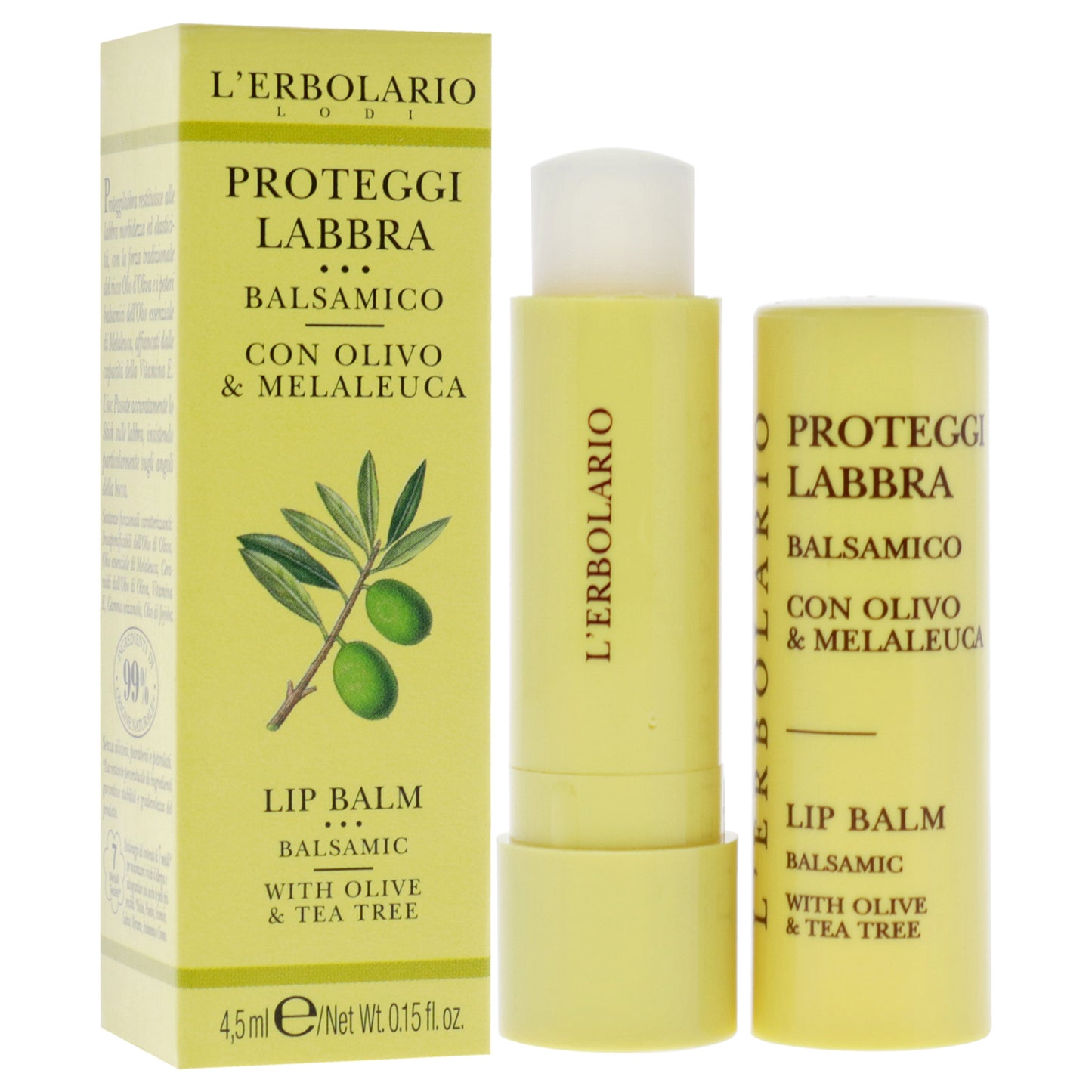 Lip Balm - Olive and Tea Tree by LErbolario for Unisex - 0.15 oz Lip Balm