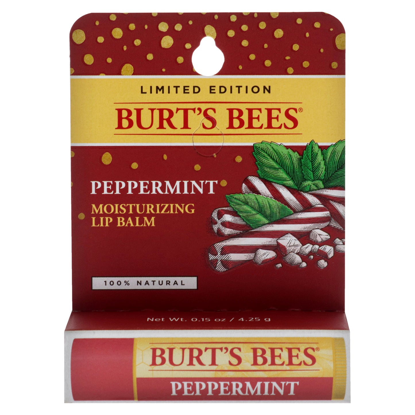 Peppermint Moisturizing Lip Balm Blister by Burts Bees for Unisex - 0.15 oz Lip Balm