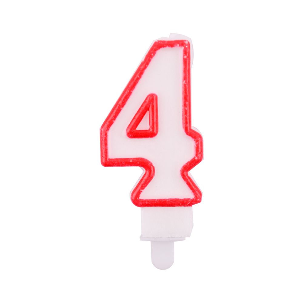 Number 4 Birthday Candle 3D Number Happy Birthday Cake Candles for Birthday Party Wedding Decoration Reunions Theme Party 7cm 24pcs