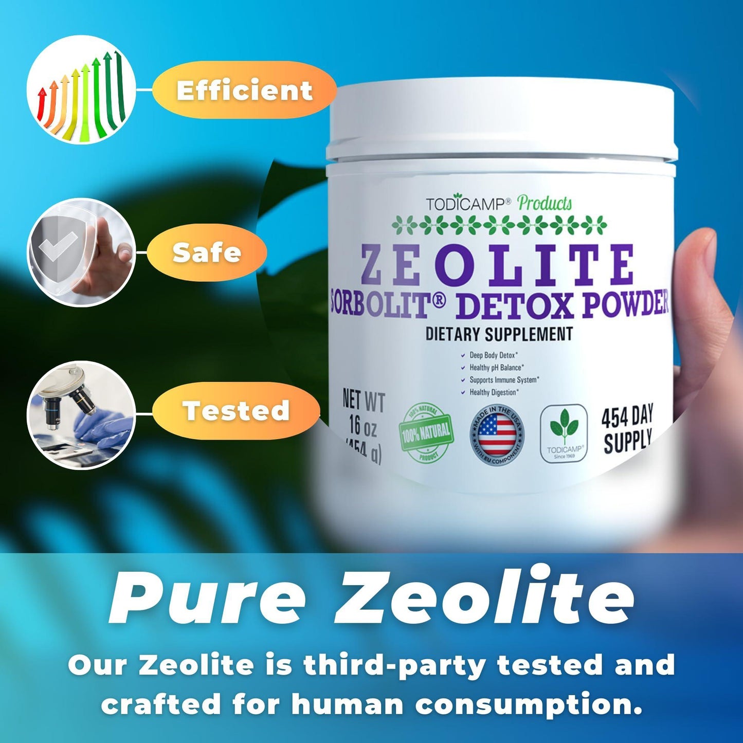 Sorbolit Zeolite Detox Powder 1 lb Clinoptilolite Zeolite Powder Clinoptilolite Powder for Cellular Detox 454 Days Supply