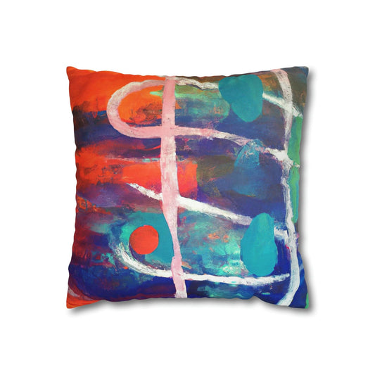 Decorative Throw Pillow Covers With Zipper - Set Of 2, Multicolor Abstract Expression Pattern